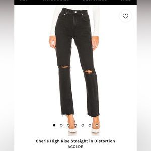 NWT AGOLDE Cherie high rise straight in Distortion size 23